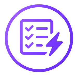 Icon of a clipboard representing plug-and-play AI prompt templates
